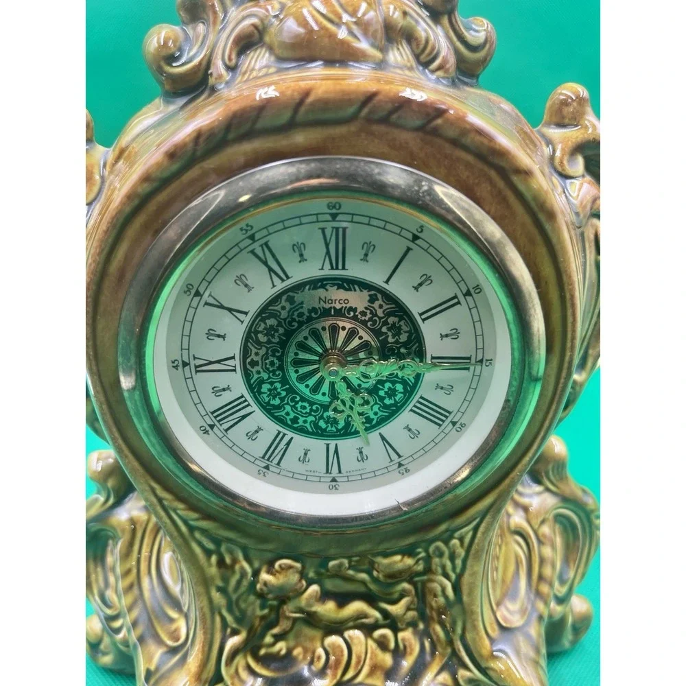 Vintage Narco Germany Porcelain 1 Day Wind Up Clock - Works-Holland‎ Mold 1972